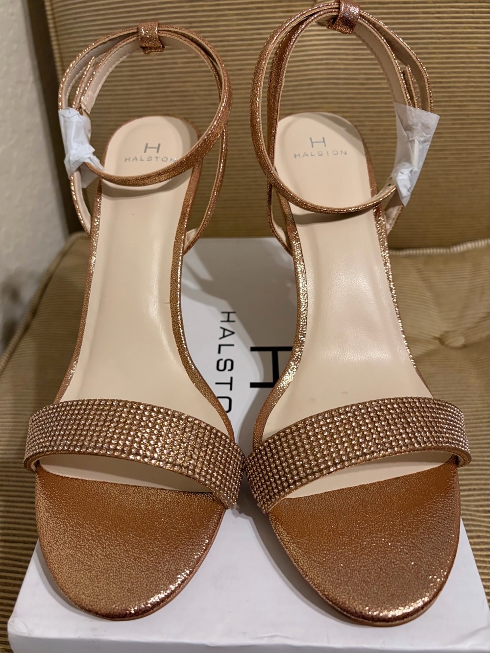 NWT Halston Heritage Women's Ankle Strap Rose Gold Dress Sling Sandal - Size 10 - Picture 7 of 17
